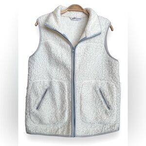 Woolrich Curly Sherpa Zip-Up Vest in Ivory | Small